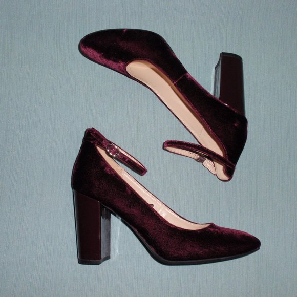 Marc Fisher Shoes - Marc Fisher Samy Purple Velvet Ankle Strap Heels 9